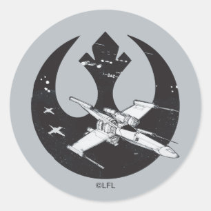 Alliance Starbird   X-Wing & Y-Wing Concept Art Classic Round Sticker
