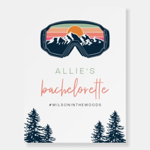 ALLIE Colorful Mountain Ski Bachelorette Welcome Foam Board