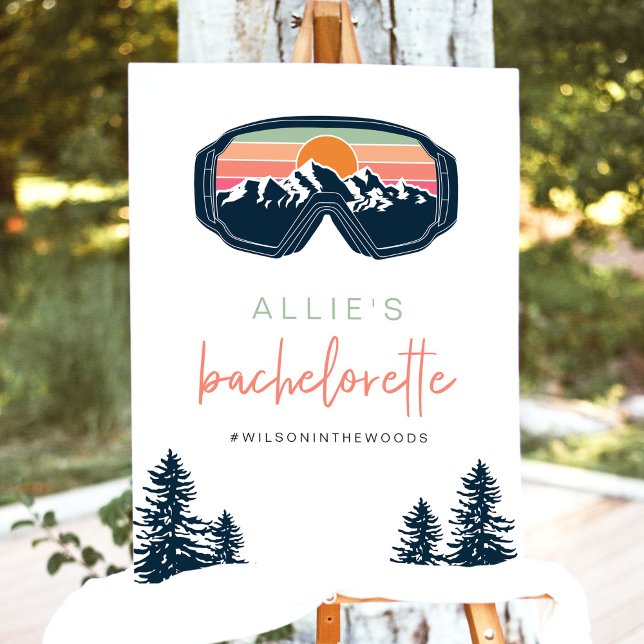 ALLIE Colorful Mountain Ski Bachelorette Welcome Foam Board (Creator Uploaded)