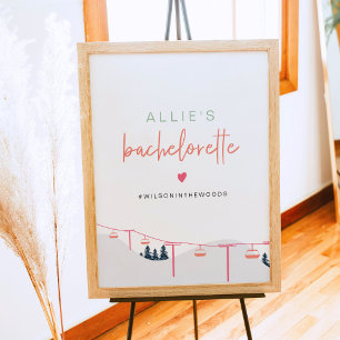 ALLIE Colorful Mountain Ski Bachelorette Welcome Poster