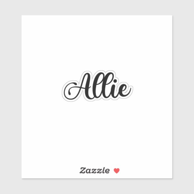 Allie Name - Handwritten Calligraphy Sticker | Zazzle