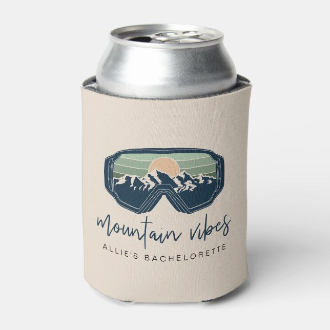ALLIE Sage Mountain Vibes Ski Bachelorette Group Can Cooler (Can Front)