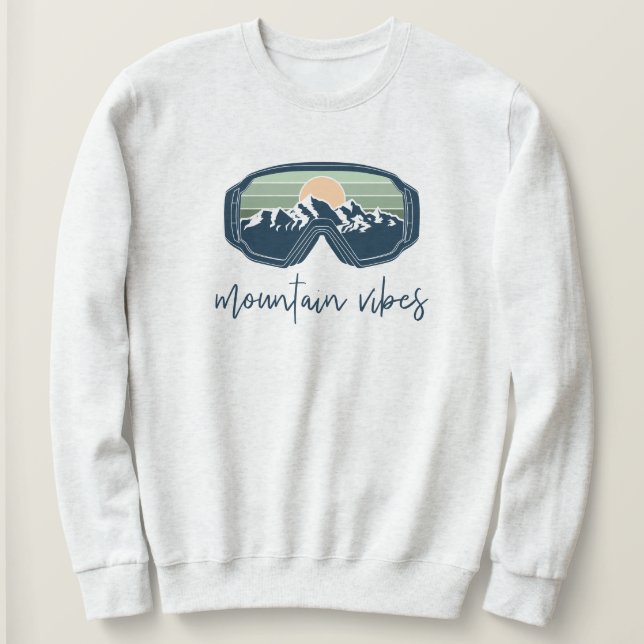 ALLIE Sage Mountain Vibes Ski Bachelorette Group Sweatshirt (Design Front)