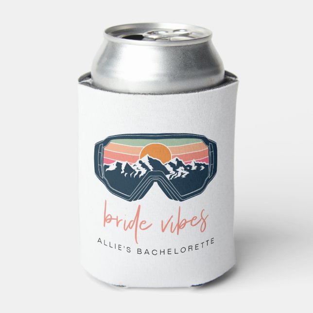 ALLIE Ski Snowboarding Goggle Mountain Bride Vibes Can Cooler (Can Front)