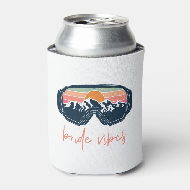 ALLIE Ski Snowboarding Goggle Mountain Bride Vibes Can Cooler (Can Front)