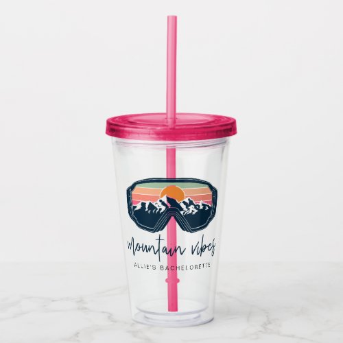 ALLIE Ski Snowboarding Goggle Mountain Vibes Acrylic Tumbler