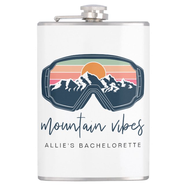 ALLIE Ski Snowboarding Goggle Mountain Vibes Flask (Front)