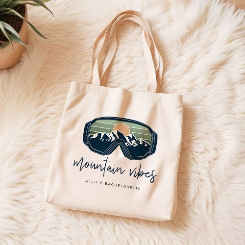 ALLIE Ski Snowboarding Mountain Vibes Bachelorette Tote Bag