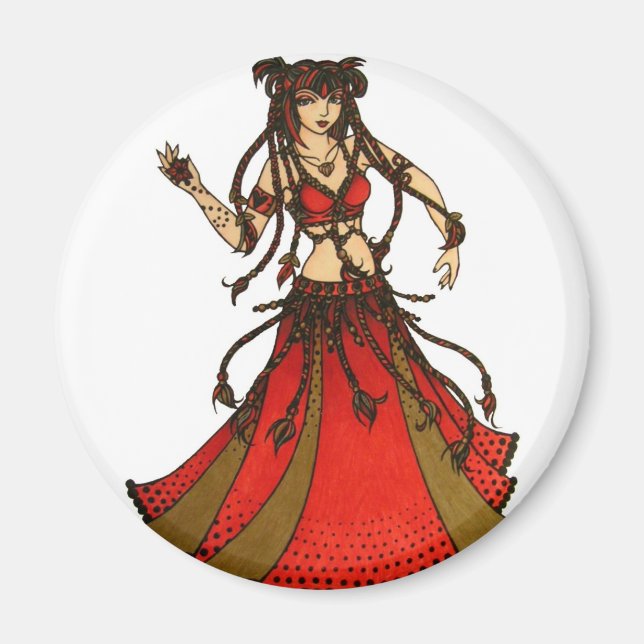 Alliecat Tribal belly Dancer Magnet (Front)