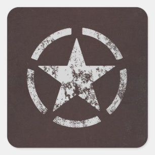 Allied US White Star Vintage Square Sticker