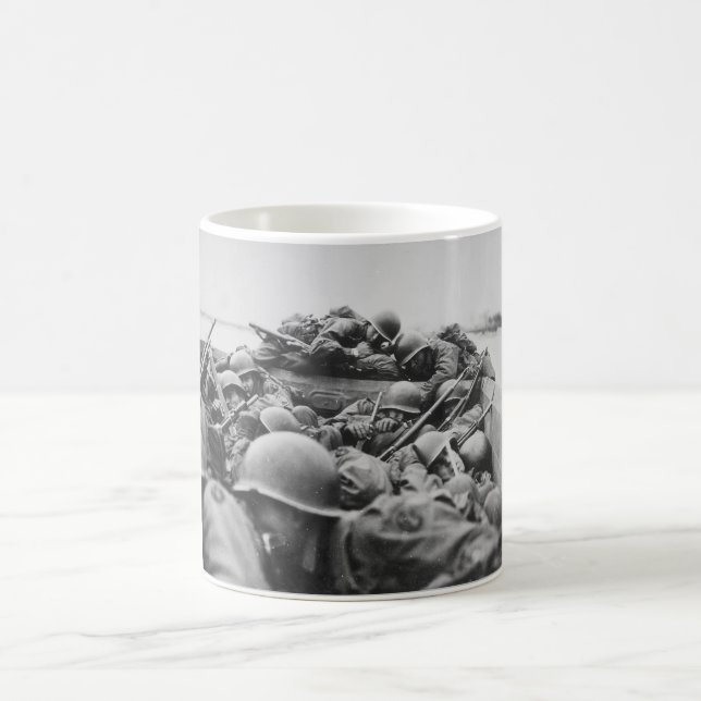 Allied World War II Soldiers Crossing the Rhine Coffee Mug (Center)