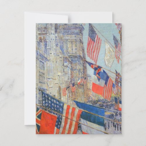 Allies Day, May 1917 Hassam, Vintage Impressionism Personalized Announcement