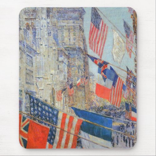 Allies Day May 1917 by Childe Hassam Vintage Art Mouse Pad