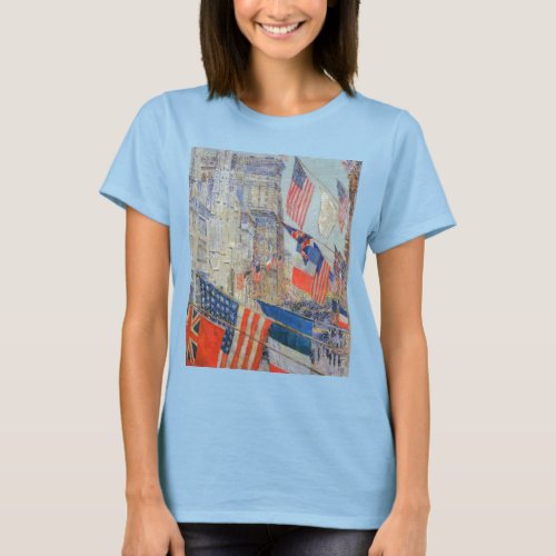 Allies Day May 1917 by Childe Hassam Vintage Art T_Shirt