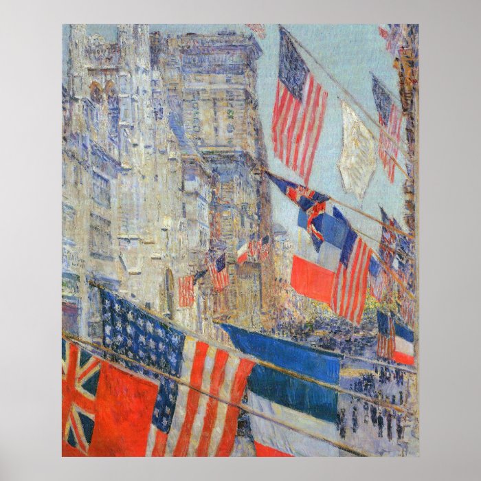 Allies Day, May 1917 Hassam, Vintage Impressionism Print