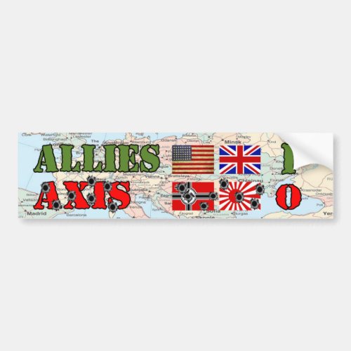 Allies vs Axis World War II Bumper Sticker
