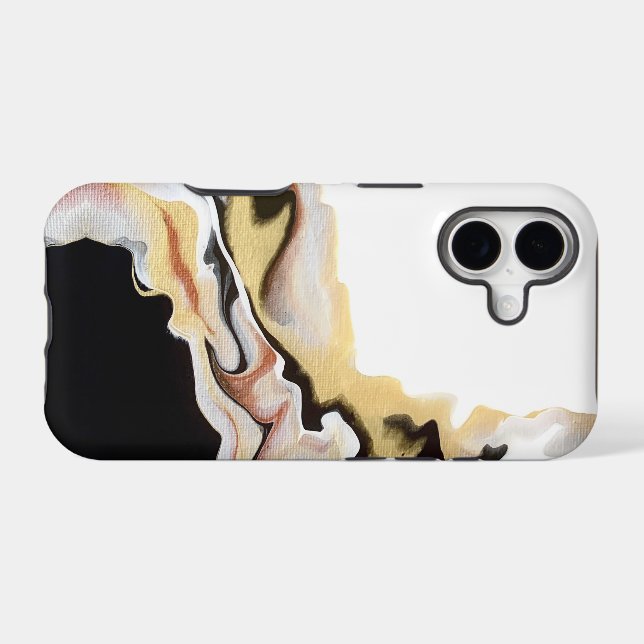 Alligare Golden Abstract Acrylic Fluid Art iPhone Case (Back Horizontal)