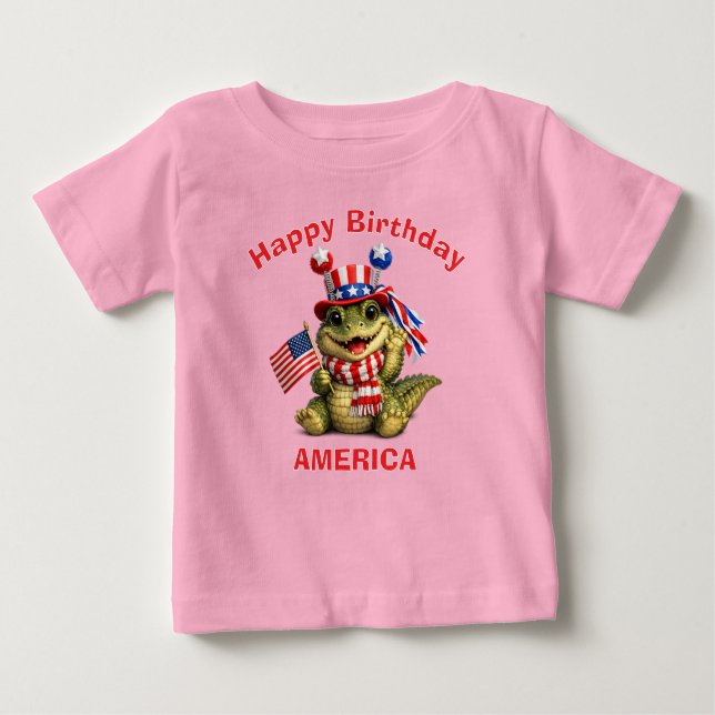Alligator (3e) Patriotic Kid T-Shirt (Front)