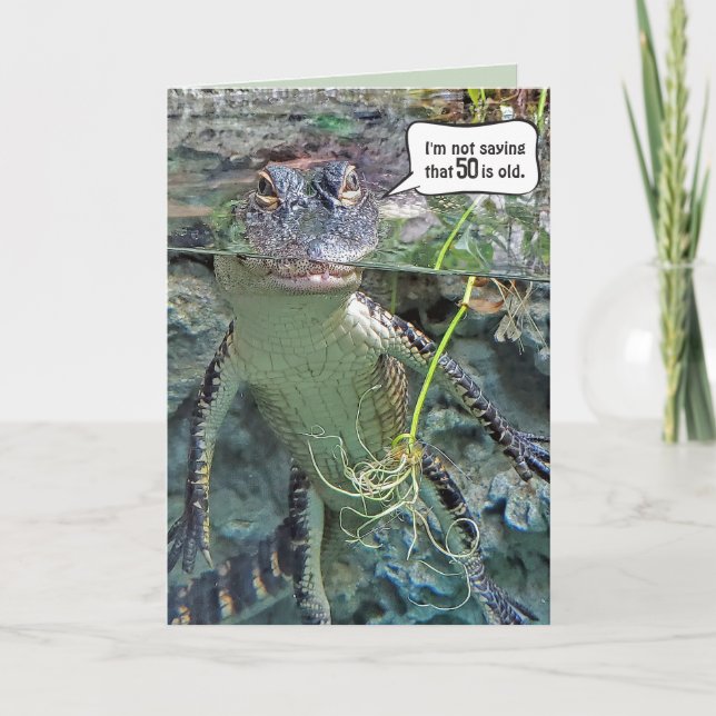 Alligator 50th Birthday Card (Front)