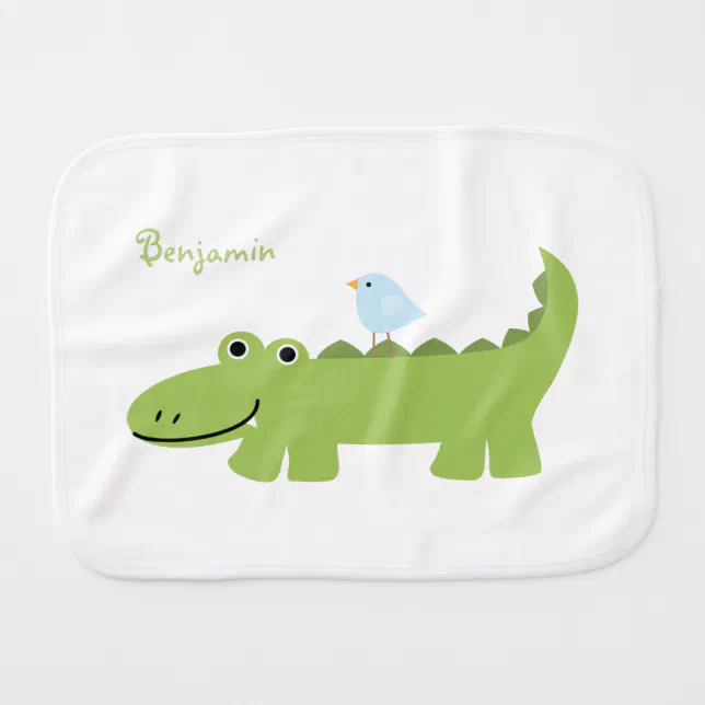 Pink Alligator Bib/Burp Cloth Set main image 1