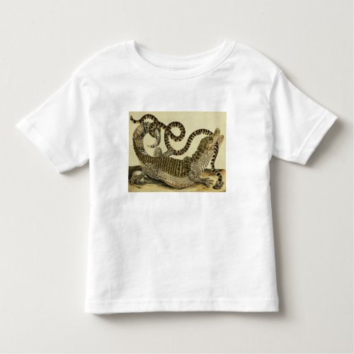 Alligator and Snake 1730 coloured engraving Toddler T_shirt