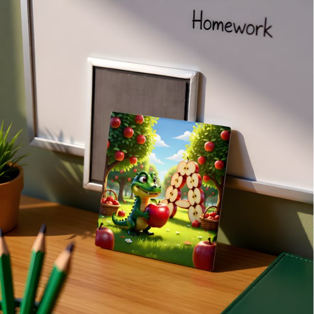 Alligator Andy – Kids Art Magnet - Apple (Alligator Andy Kids Art Magnet -  Homework.)