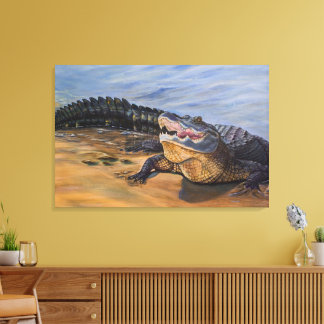 Alligator art. Face to Face Canvas Print