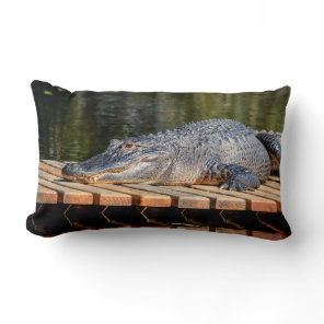 Alligator at Homosassa Springs Wildlife State Park Lumbar Pillow