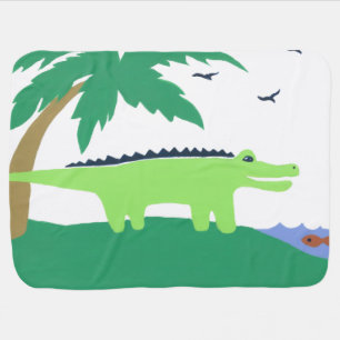 Alligator Baby Blanket, Matches Safari Sky, Cute Stroller Blanket