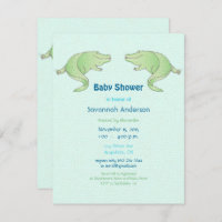 Alligator Baby Boy Shower Invitations