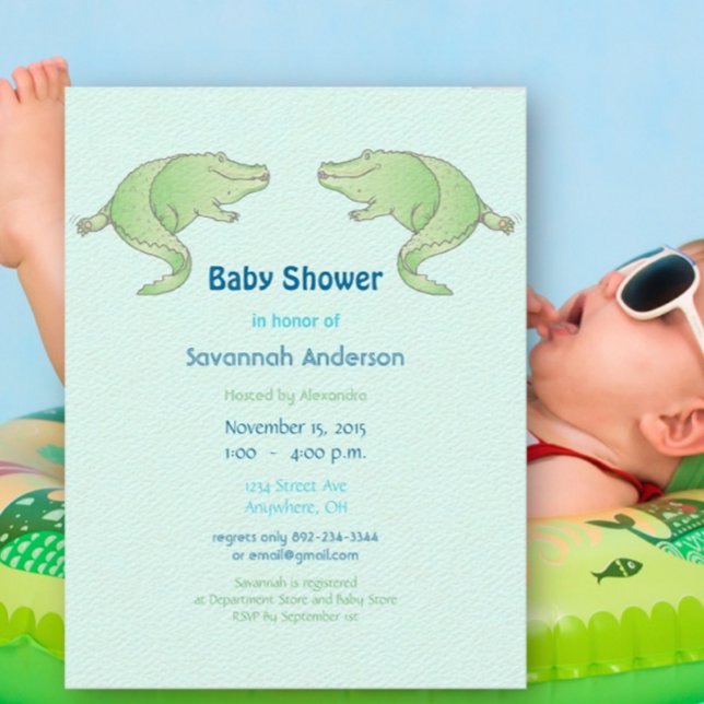 Alligator Baby Boy Shower Invitations (Creator Uploaded)