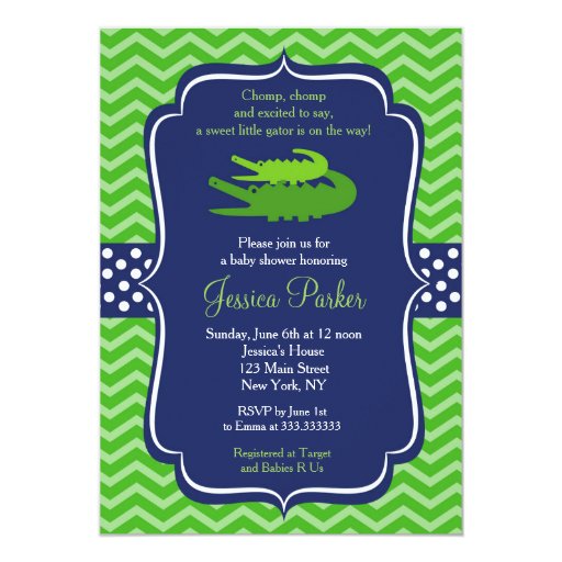 Alligator Baby Shower Invitations 1