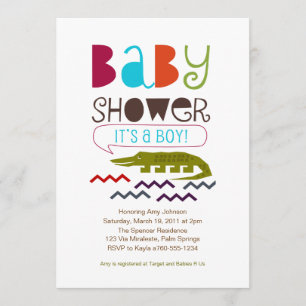 Alligator Baby Shower Invitations