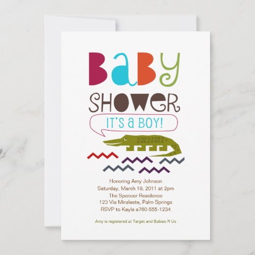 Alligator Baby Shower Invitations