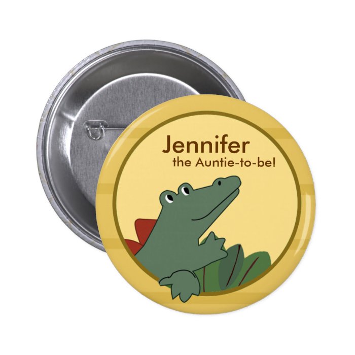 Alligator Baby Shower or Birthday Personalized Pinback Buttons