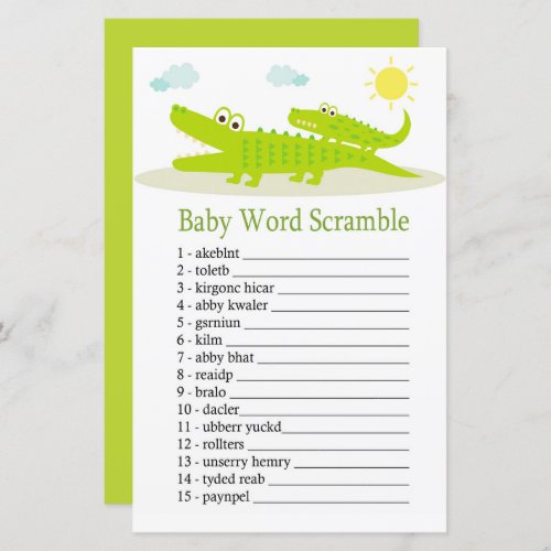 Alligator Baby word scramble game