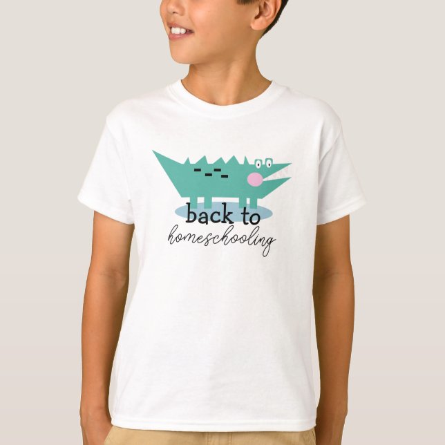 Alligator Back to Homeschooling First Day  T-Shirt (Front)