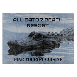 Alligator Beach Resort Glass Cutting Board