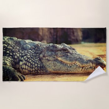 Alligator Beach Towel by MarblesPictures at Zazzle
