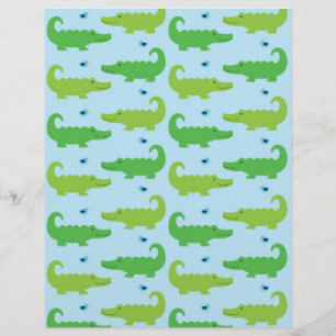 Alligator Bird Baby Scrapbook Paper