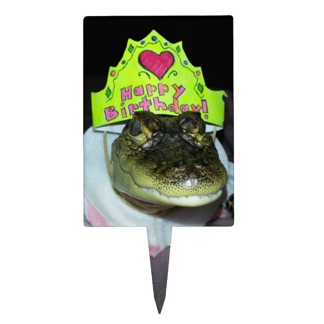 Alligator Birthday Cake Topper (Front)