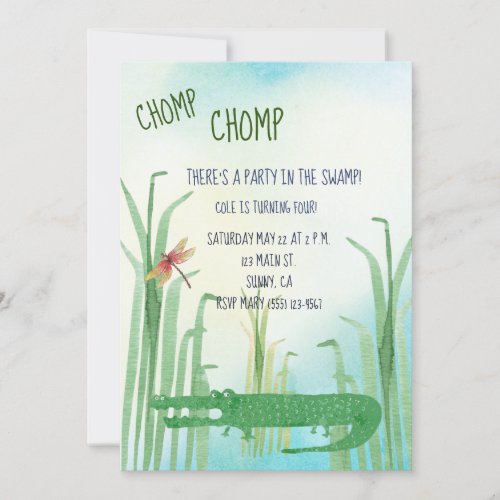 Alligator Birthday Invitation