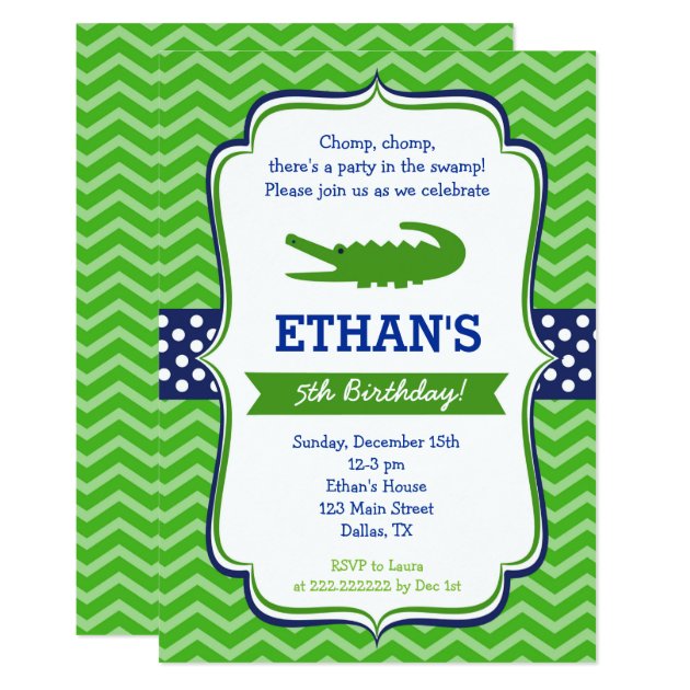 Alligator Birthday Invitations