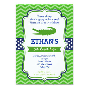 with alligator birthday invitations