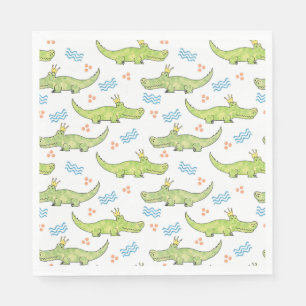Alligator Birthday Paper Napkin, Luncheon Napkins