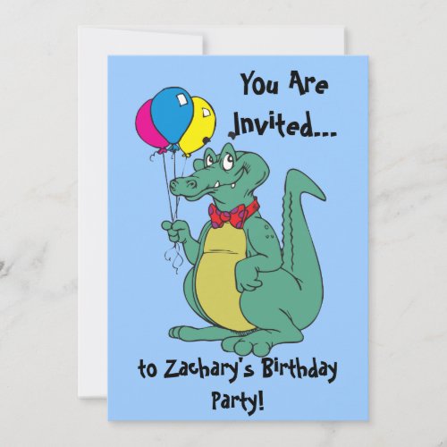 Alligator Birthday Party Invitation