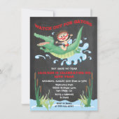 Alligator Birthday swimming Party Invitations (Front)