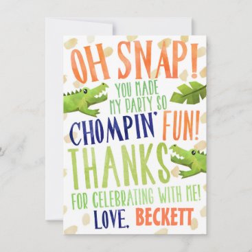 Alligator Birthday Thank You Note Cards