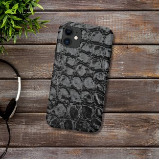 Alligator Black Faux Leather