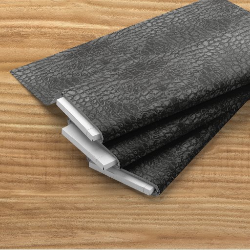 Alligator Black Faux Leather Fabric